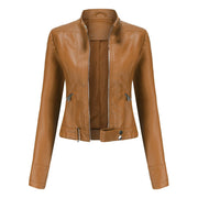 Elegante Jacke im Biker-Stil – Kurzjacke mit Reißverschluss und Stehkragen