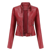 Elegante Jacke im Biker-Stil – Kurzjacke mit Reißverschluss und Stehkragen