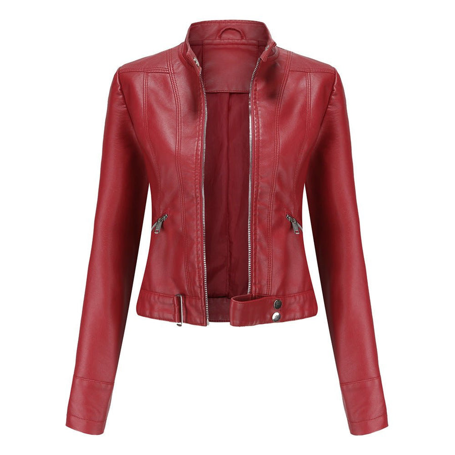 Elegante Jacke im Biker-Stil – Kurzjacke mit Reißverschluss und Stehkragen