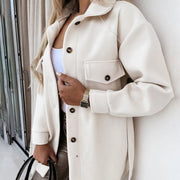 Elegante Hemdjacke mit Knopfleiste und Taschen – Modische Übergangsjacke für jeden Anlass
