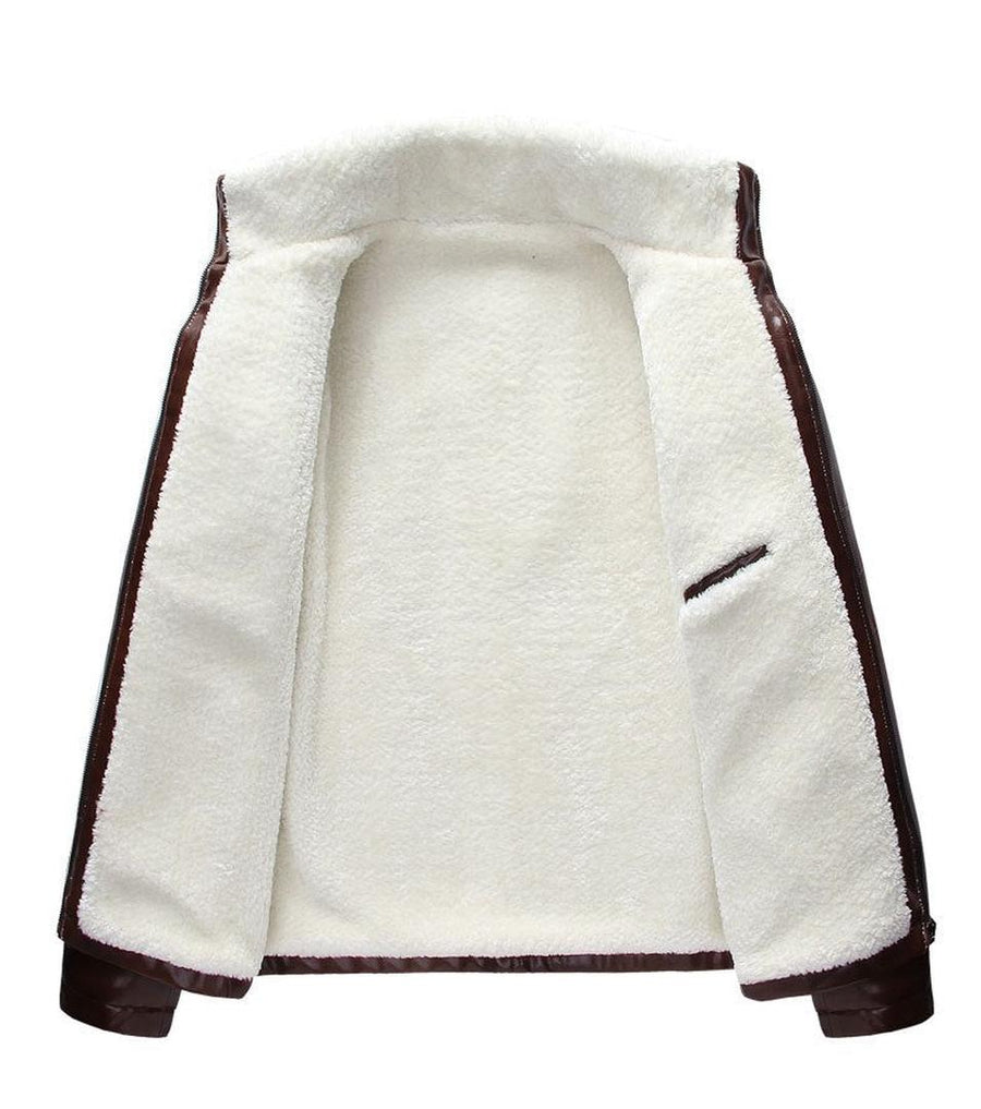 Herren Winter-Lederjacke | Mit Reißverschluss