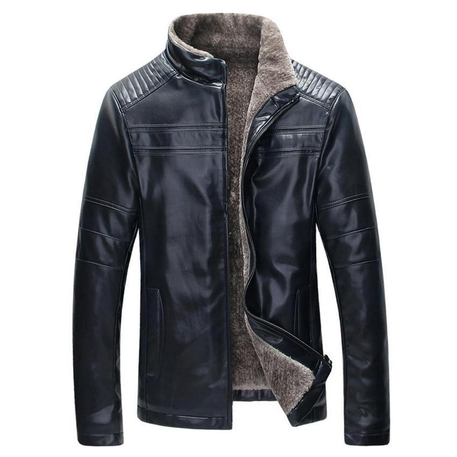 Herren Winter-Lederjacke | Mit Reißverschluss