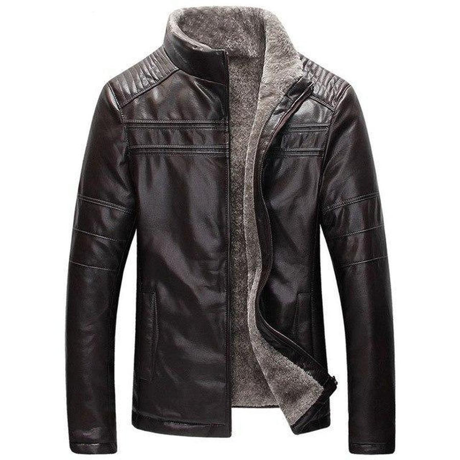 Herren Winter-Lederjacke | Mit Reißverschluss
