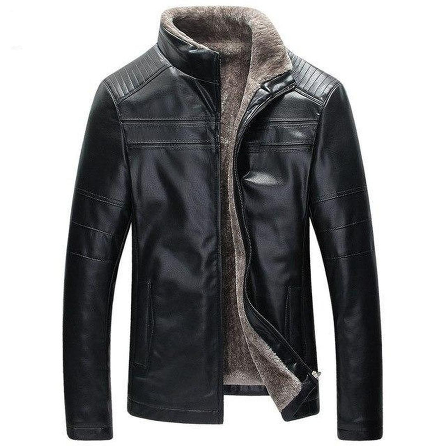 Herren Winter-Lederjacke | Mit Reißverschluss