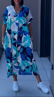 Nia | Damen Blumen Midikleid V-Ausschnitt – Geblümtes Sommerkleid Urlaub 2026