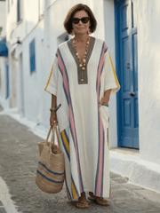 Noemi | Damen Maxikleid V-Ausschnitt & Taschen – Fließendes Boho Sommerkleid 2026