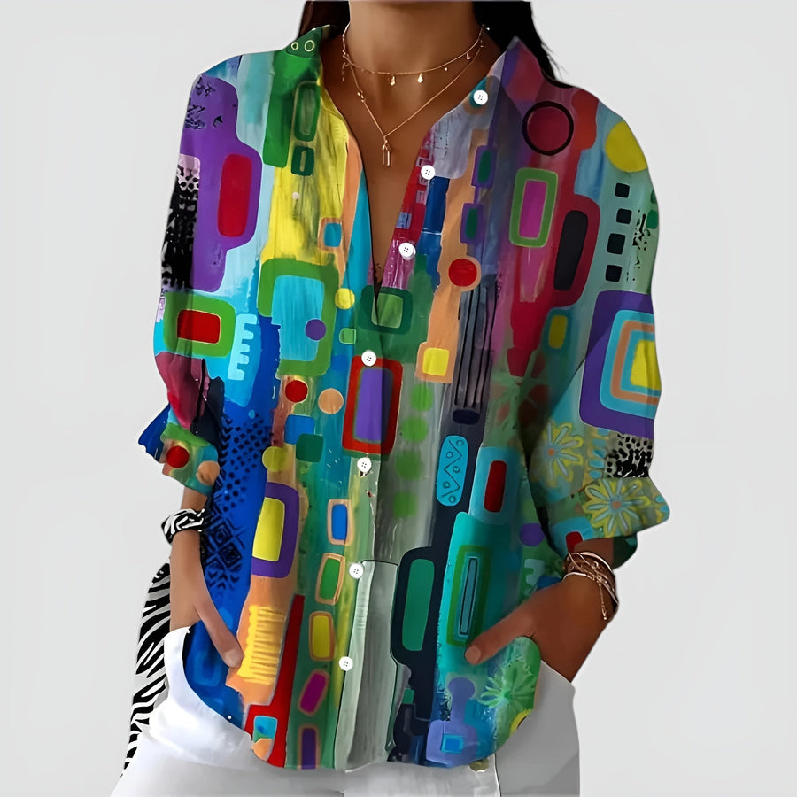 Jolijn | Bluse mit geometrischem Muster