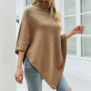 Andrea - Poncho mit Rollkragen und seitlicher Knopfleiste