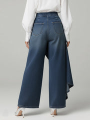 Damenjeans mit hoher Taille, lockerer Passform und weitem Bein