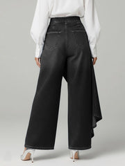 Damenjeans mit hoher Taille, lockerer Passform und weitem Bein