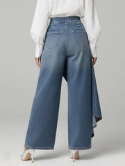 Damenjeans mit hoher Taille, lockerer Passform und weitem Bein
