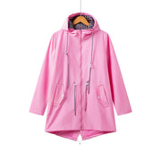 Damen Regenjacke mit Reißverschluss und Kordelzug