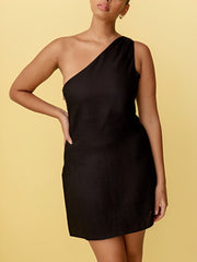 Damen-Minikleid - One-Shoulder - Sommer-Design