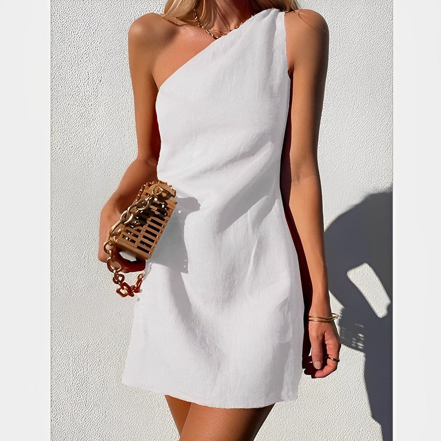 Damen-Minikleid - One-Shoulder - Sommer-Design