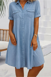 Katharina | Plus Size Jeanskleid Hemdkleid Knöpfen Leicht Casual