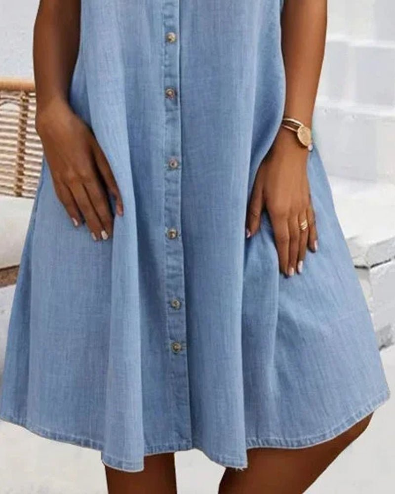 Katharina | Plus Size Jeanskleid Hemdkleid Knöpfen Leicht Casual