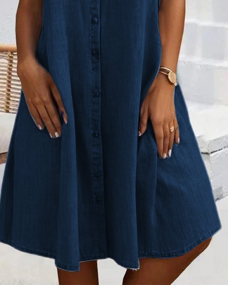 Katharina | Plus Size Jeanskleid Hemdkleid Knöpfen Leicht Casual
