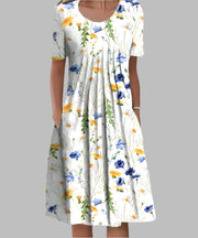 Luisa | Plus Size Midi Kleid Blumenmuster V-Ausschnitt