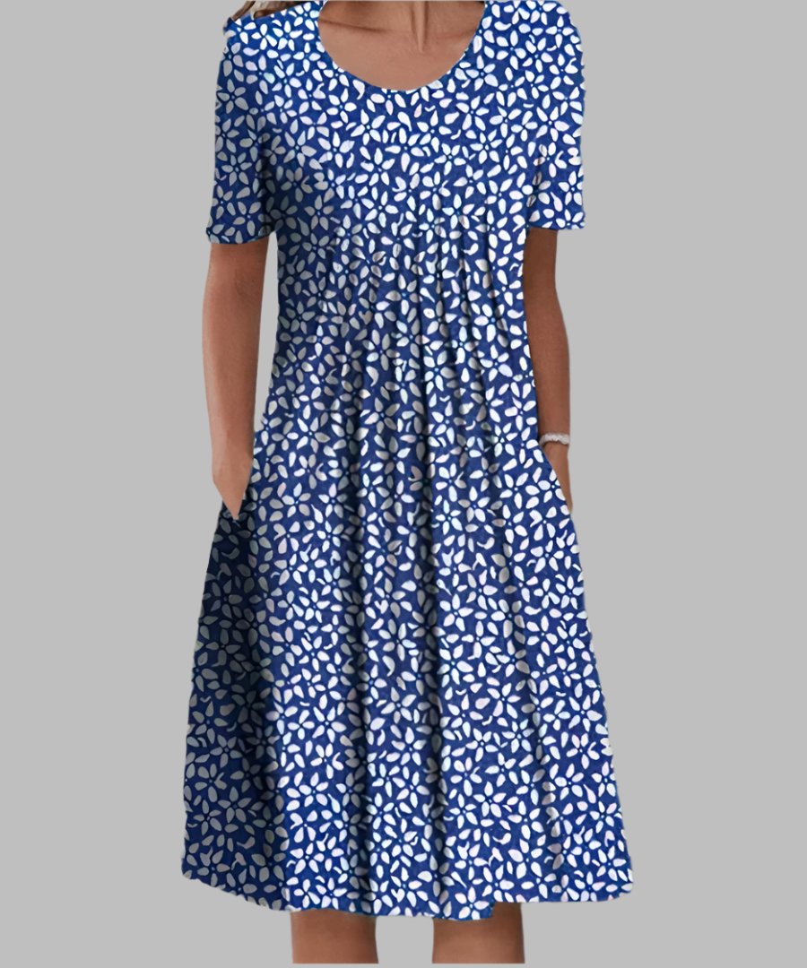 Luisa | Plus Size Midi Kleid Blumenmuster V-Ausschnitt