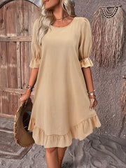 Marie | Plus Size Sommerkleid Rüschen Bauchkaschierend Freizeitkleid
