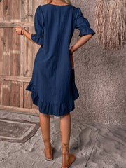 Marie | Plus Size Sommerkleid Rüschen Bauchkaschierend Freizeitkleid