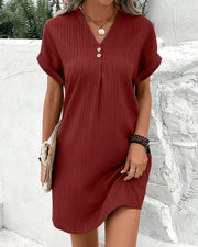Lena | Plus Size V-Ausschnitt Kleid Blumenmuster Frühling Sommer