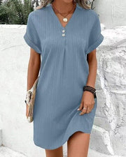Lena | Plus Size V-Ausschnitt Kleid Blumenmuster Frühling Sommer