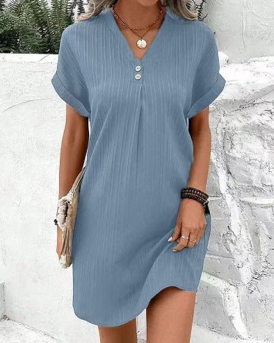 Lena | Plus Size V-Ausschnitt Kleid Blumenmuster Frühling Sommer