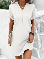 Lena | Plus Size V-Ausschnitt Kleid Blumenmuster Frühling Sommer