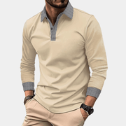 Poloshirt Herren Langarm Slim Fit