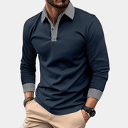 Poloshirt Herren Langarm Slim Fit