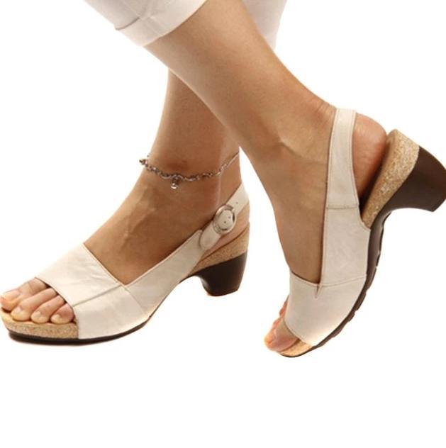Amanda - Slingback-Sandalen für Damen mit niedrigem Absatz und verstellbarer Schnalle | Bequeme Damen Sandalen