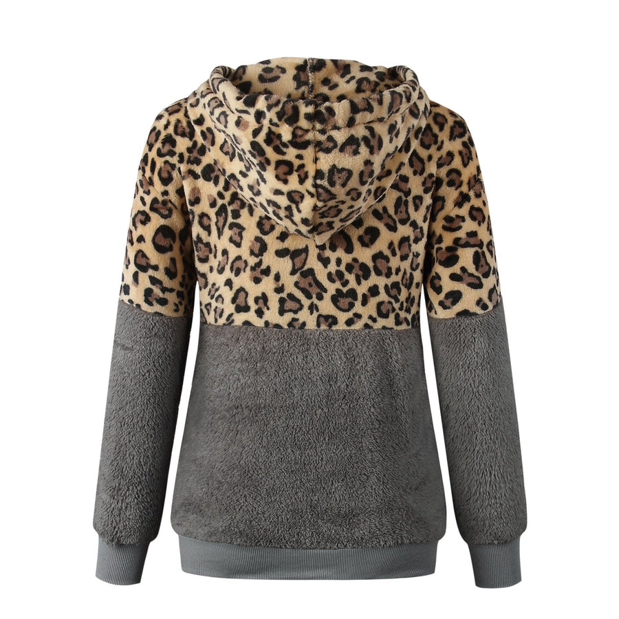 Teddy Pullover - extrem warmer und kuscheliger hoodie mit stylischem leopardenmuster für den frühling