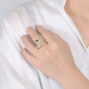Verstellbarer Leopardenring mit Zirkonia-Finish