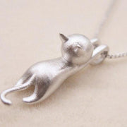 Halskette ‘Verspielte Katze’ aus 925er Sterlingsilber