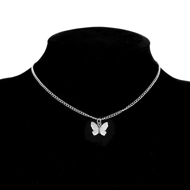 Silber- und Goldplattierte Schmetterling-Halskette