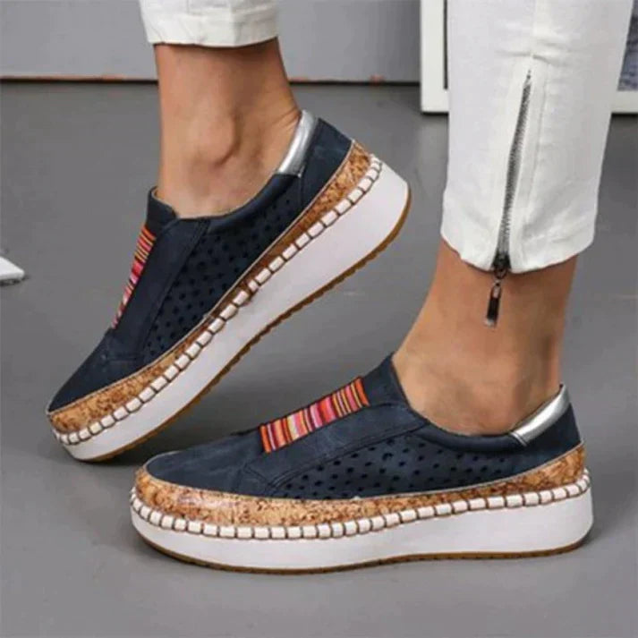 Damen Slipper-Walkingschuhe mit perforiertem Obermaterial