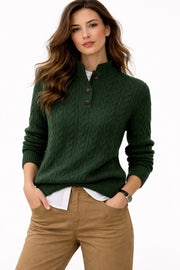 Pullover Damen Zopfmuster Langarm