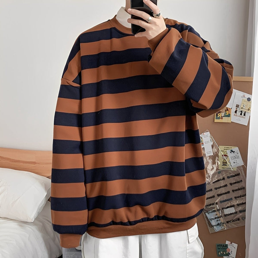 Pullover Herren Oversized Streifen