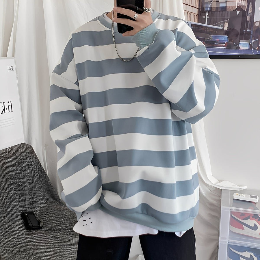 Pullover Herren Oversized Streifen