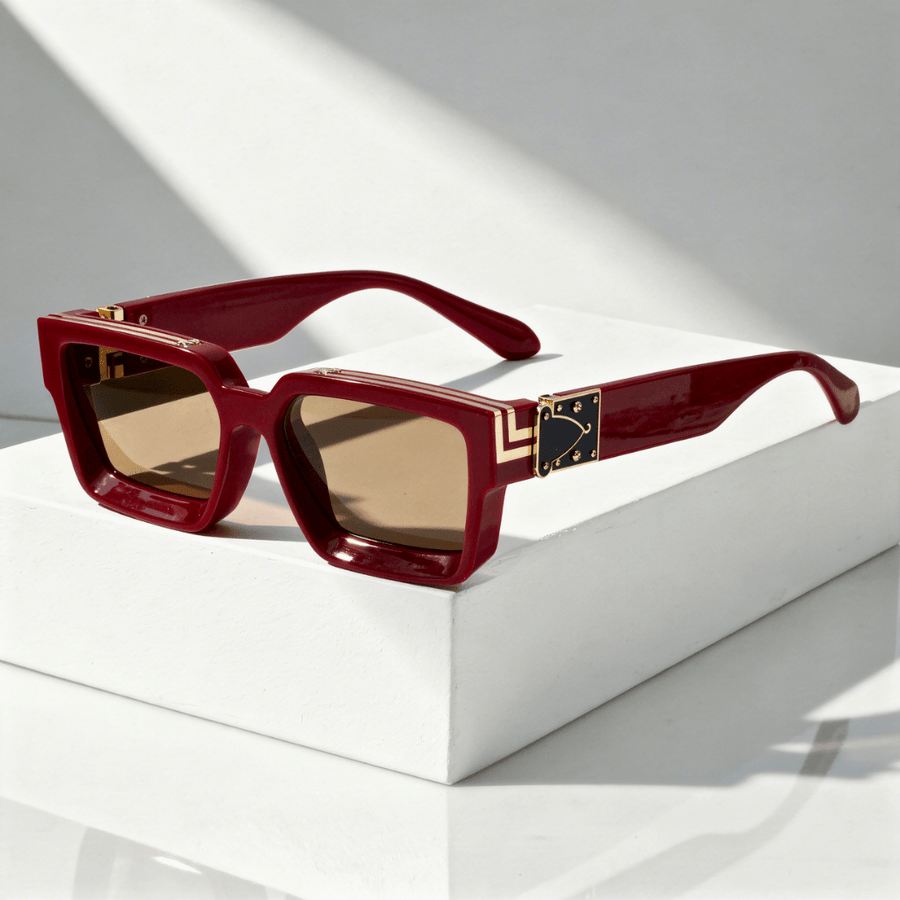 Quadratische Sonnenbrille UV400 mit breitem Rahmen