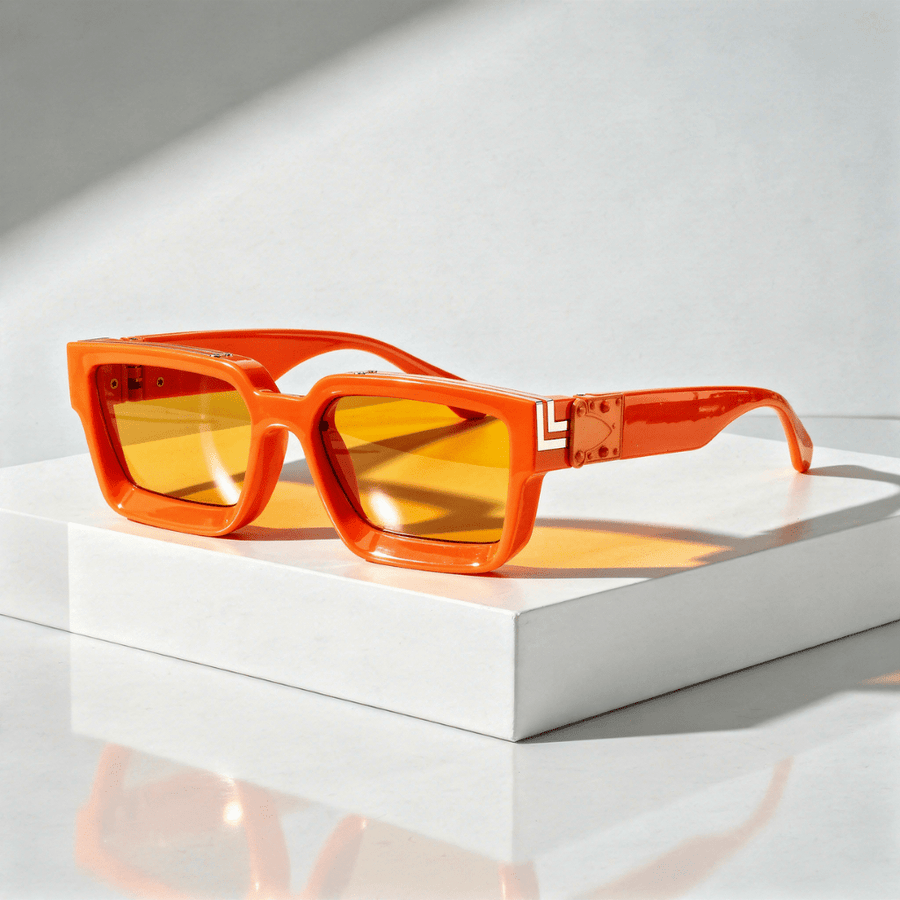 Quadratische Sonnenbrille UV400 mit breitem Rahmen