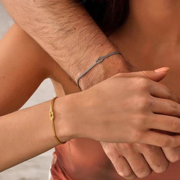Minimalistisches Vegan Leder Knot-Armband – Nachhaltiger Modeschmuck Geschenk