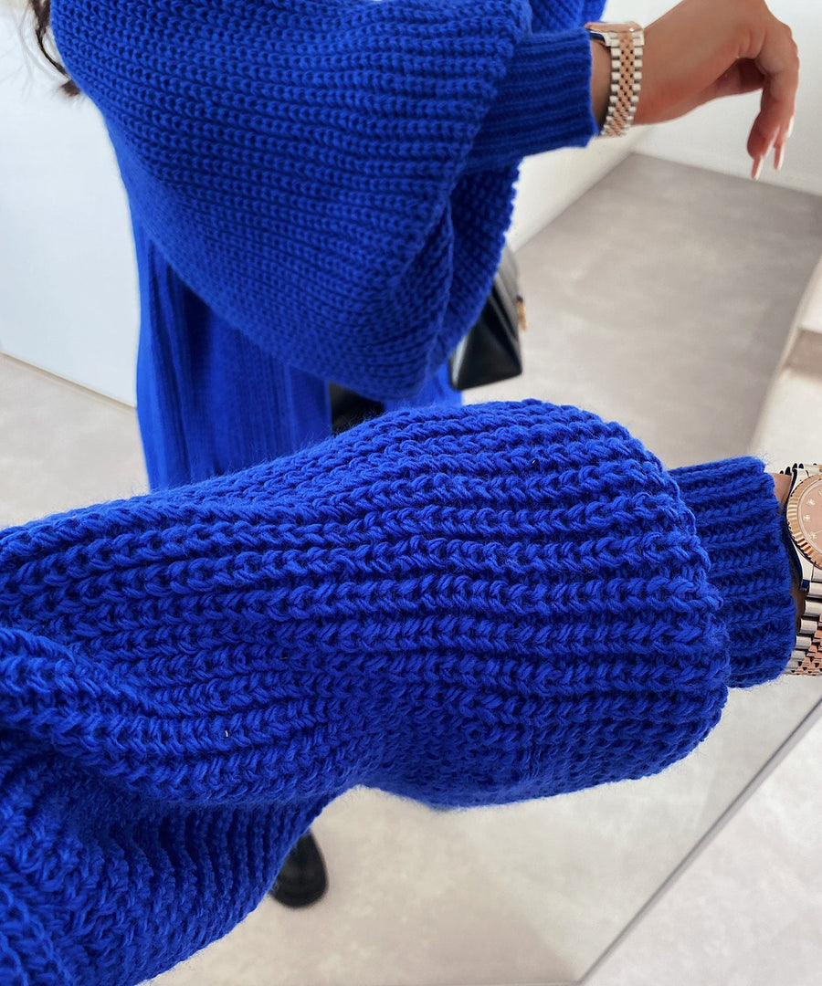 Lang Royalblau Weicher Hoodie Für Alle Größen