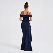 Maxikleid für Damen mit schulterfreiem Ausschnitt und Seitenschlitz