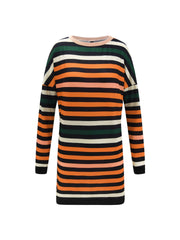 Weiches Rundhals Gestreiftes Lockere Kleid für dich