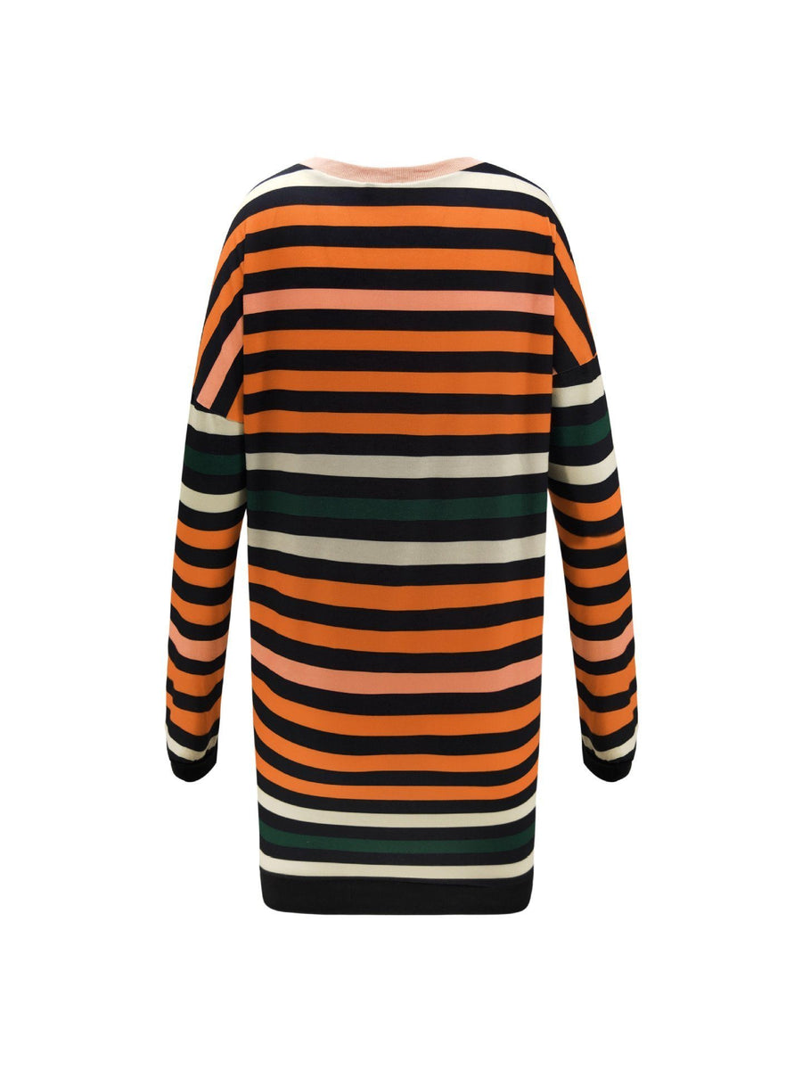 Weiches Rundhals Gestreiftes Lockere Kleid für dich