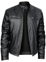 Herren Stylische Lederjacke | Reißverschluss-Design