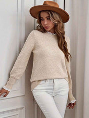 Rüschen Pullover Beige