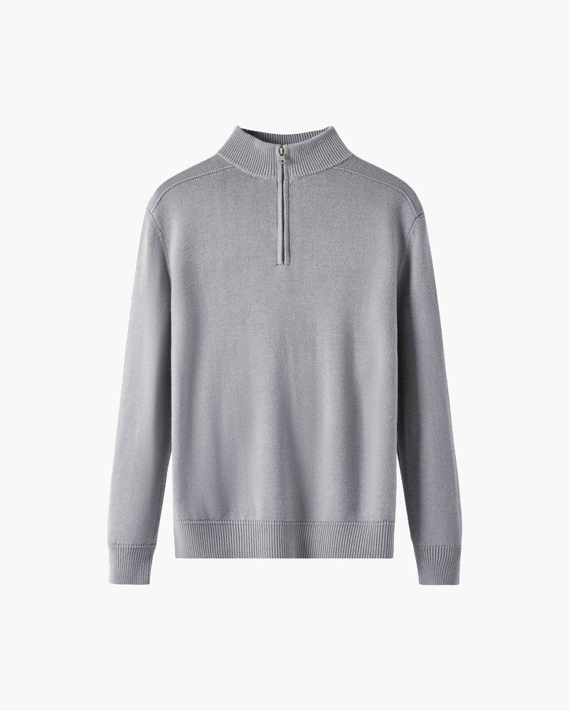 Dominic | Lässig 3-teiliges Passendes Set mit Half Zip-Pullover, Loafern & Runde Sonnenbrille